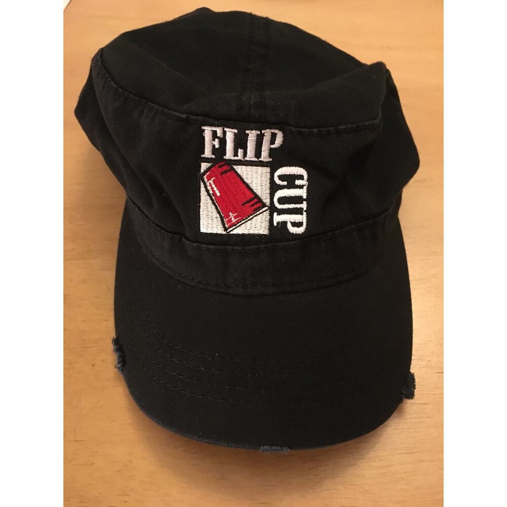 New Unisex Flip Cup Rare Vintage Baseball Hat Black One Size Adjustable Strap